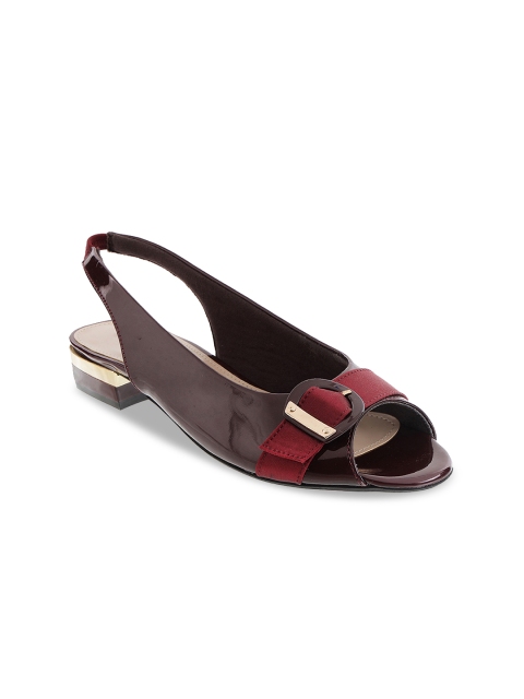 

Mochi Women Brown & Maroon Colourblocked Block Heels