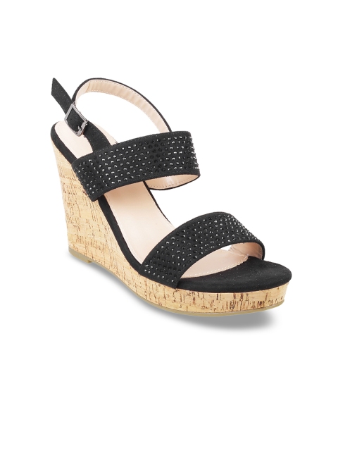 

Mochi Women Black Solid Wedges