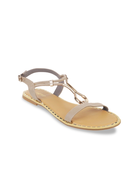 

Metro Women Grey Solid Open Toe Flats