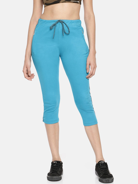 

GOLDSTROMS Women Sea Green Solid Regular Fit Sports Capris