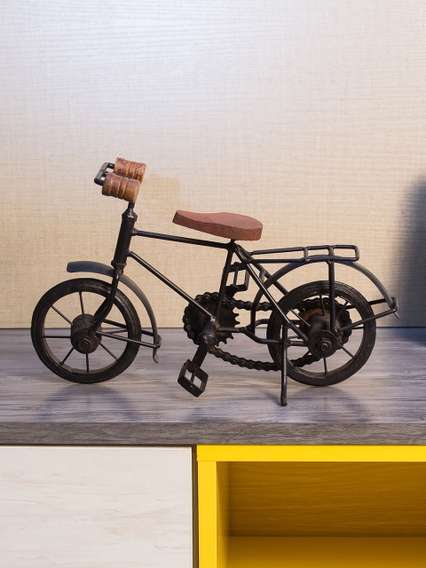 

WISHTANK Unisex Black & Brown MDF & Mango Wood Cycle Miniature Showpiece