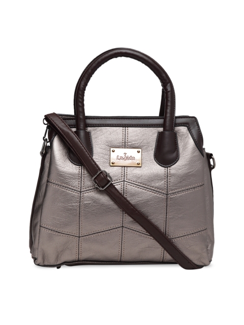 

Ladida Gunmetal-Toned Solid Handheld Bag, Metallic