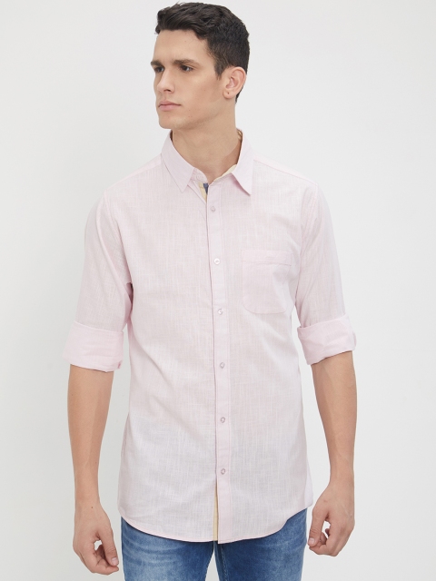 

Solemio Men Pink Regular Fit Solid Casual Shirt