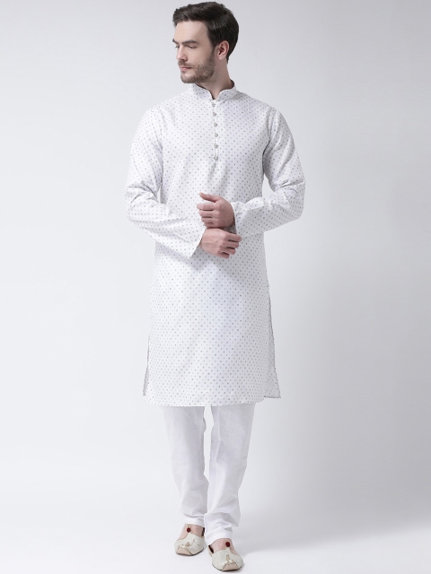 

SG LEMAN Men White & Black Printed Kurta with Pyjamas