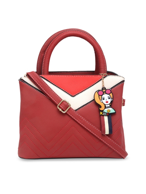 

Ladida Red & Pink Colourblocked Handheld Bag