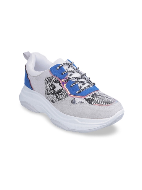 

Mochi Women White & Grey Sneakers