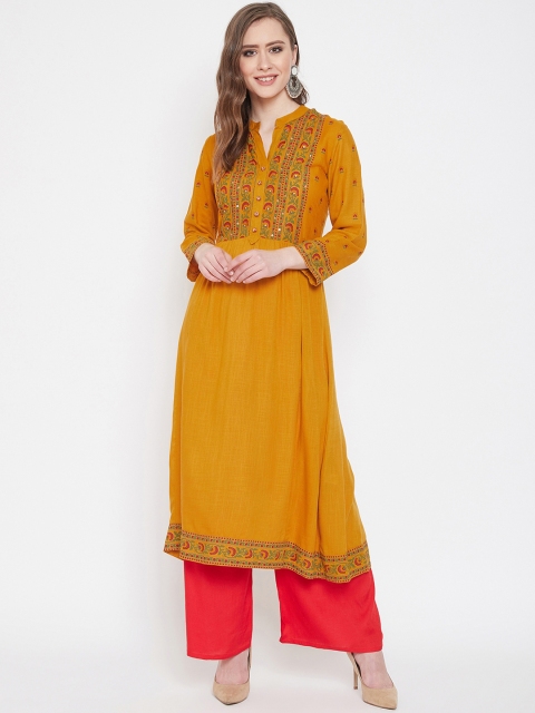 

Prakhya Women Yellow & Red Printed Kurta with Palazzos