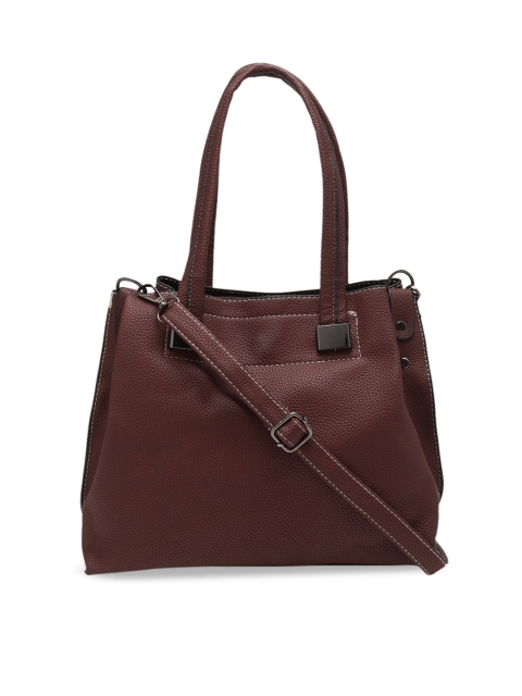 

Ladida Coffee Brown Textured Handheld Bag