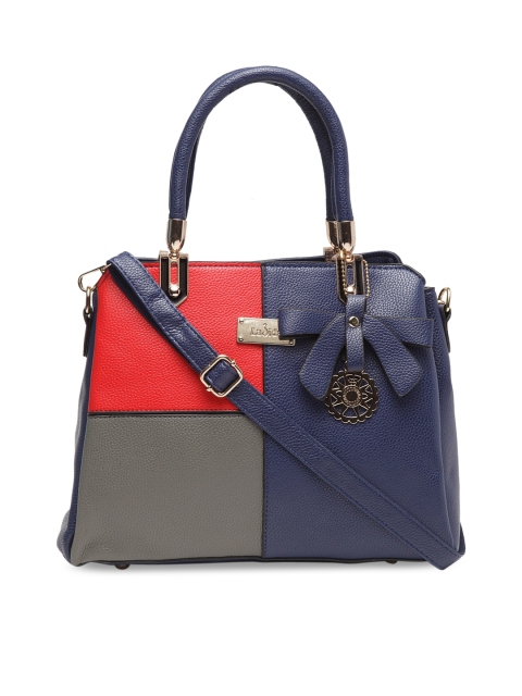 

Ladida Blue & Red Colourblocked Handheld Bag