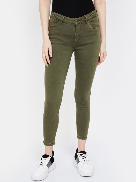 

Fame Forever by Lifestyle Women Olive Green Skinny Fit Mid-Rise Clean Look Jeans