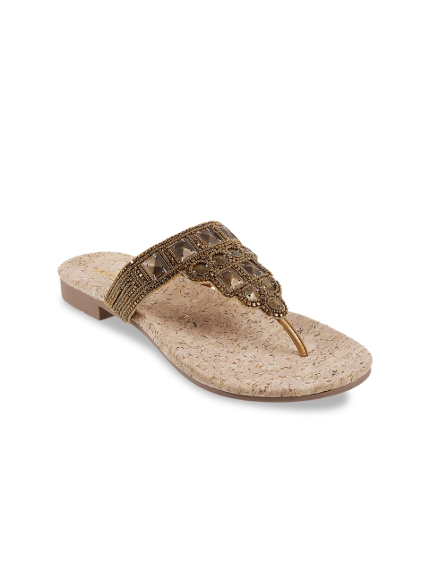 

Mochi Women Gold-Toned Embelished Block Heels