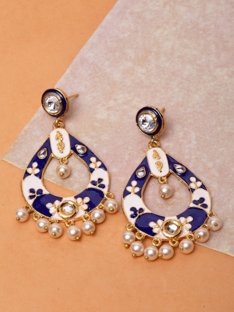 

Infuzze Blue & Cream-Coloured Classic Drop Earrings