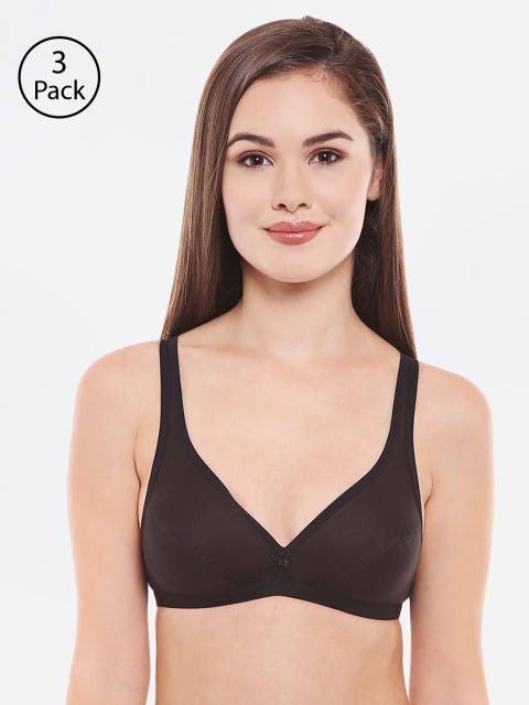 

Bodycare Pack of 3 Solid Non-Wired Non Padded Everyday Bras 1512B, Black