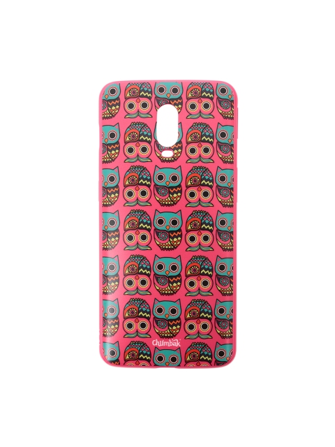 

Chumbak Pink & Green Owls Printed OnePlus 6T Case Cover