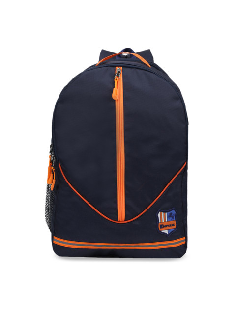 

Impulse Kids Navy Blue & Orange Colourblocked Backpack
