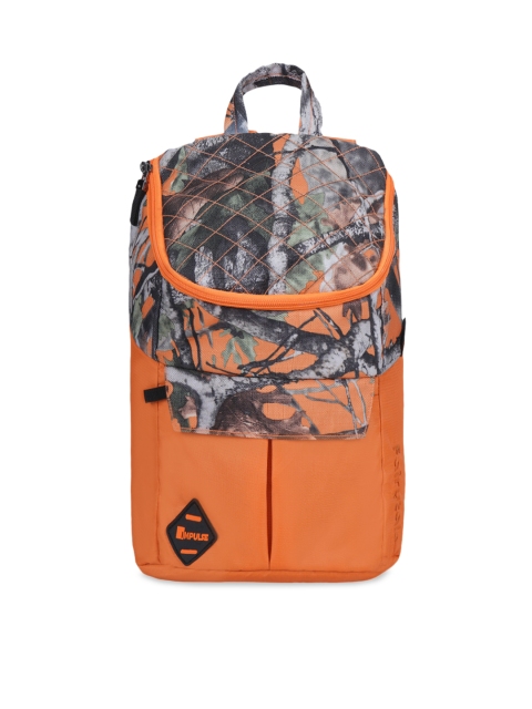 

Impulse Kids Orange & Grey Printed Backpack 23L