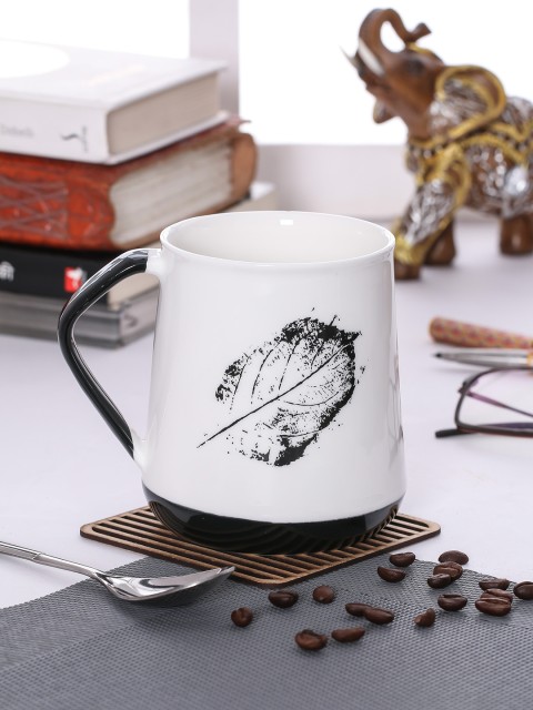 

JCPL White & Black Printed Porcelain Milk Mug 350 ml