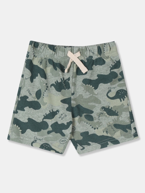

The Childrens Place Boys Green Printed Regular Fit Regular Shorts