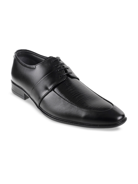 

Mochi Men Black Textured Leather Formal Derbys