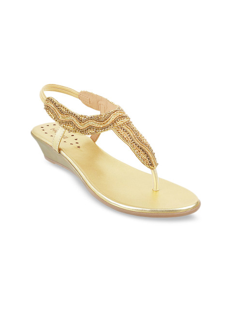 

Mochi Women Gold-Toned Embellished Wedges