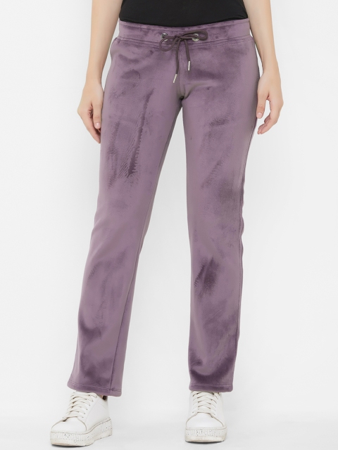 

bebe Women Purple Solid Track Pants