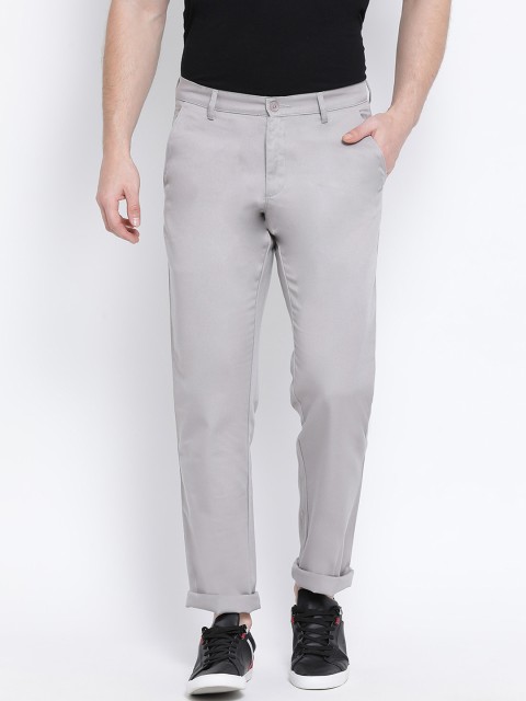 

Monte Carlo Men Grey Slim Fit Solid Regular Trousers
