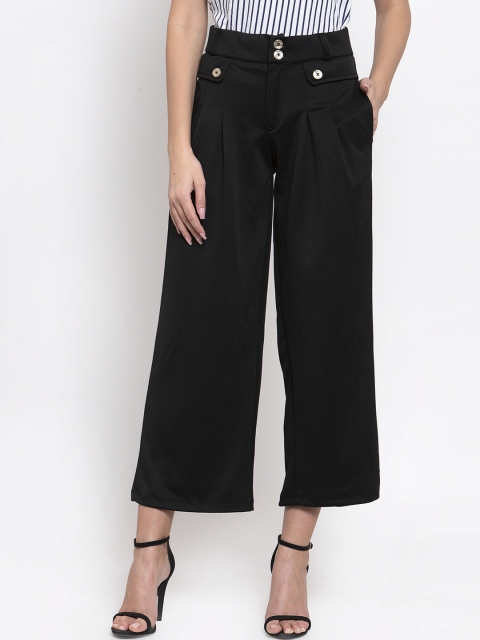 

armure Women Black Solid Wide Leg Palazzos