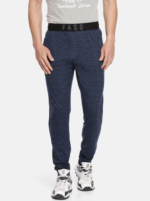 

F A S O Men Blue Self-Design Organic Cotton Joggers