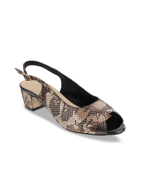 

Mochi Women Black & Beige Printed Block Heels
