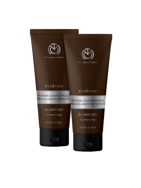 

The Man company Pack of 2 Roman Chamomile & Brazilian Rosewood Oil Shampoo 350 ml, Brown