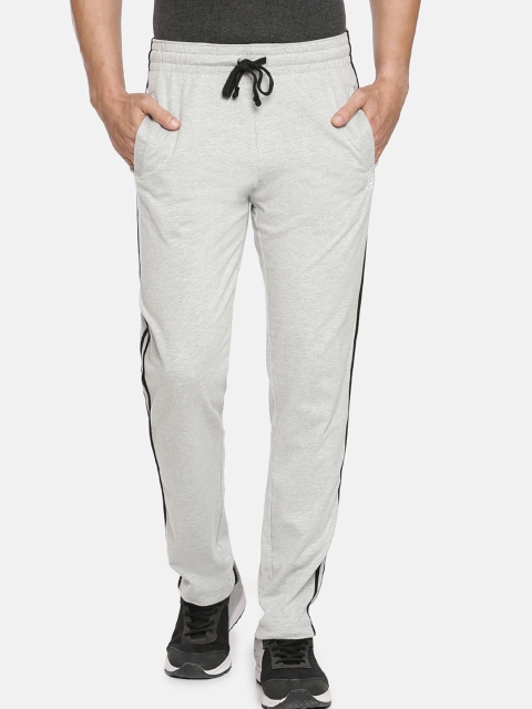 

F A S O Men Grey Melange Solid Pure Organic Cotton Track Pants