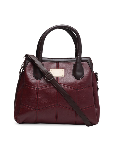 

Ladida Maroon Textured Handheld Bag