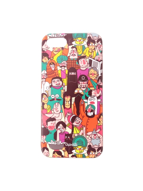 

Chumbak Pink & Orange Colourful Faces iPhone 8 and SE Case Cover