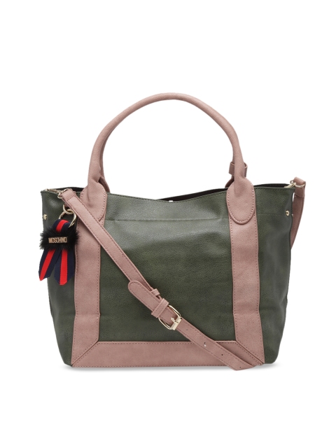 

Ladida Green & Taupe Colourblocked Shoulder Bag