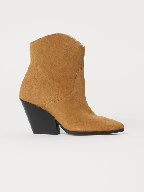 

H&M Women Beige Suede Ankle Boots