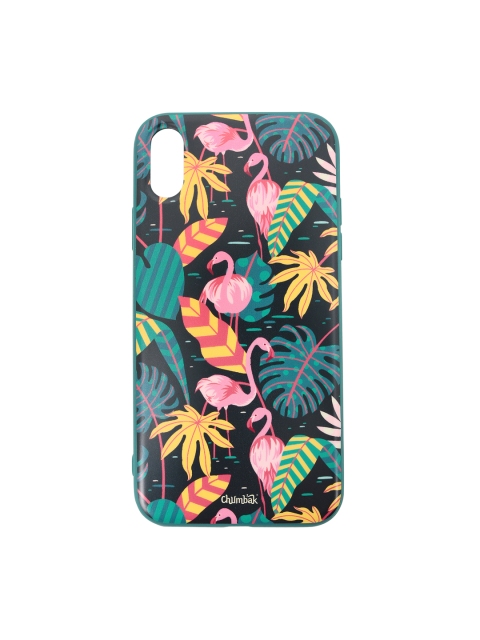 

Chumbak Teal Green & Pink Tropical Paradise iPhone XR Case Cover