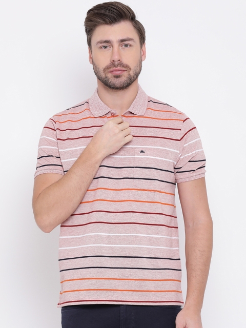 

Monte Carlo Men Pink & Red Striped Polo Collar T-shirt