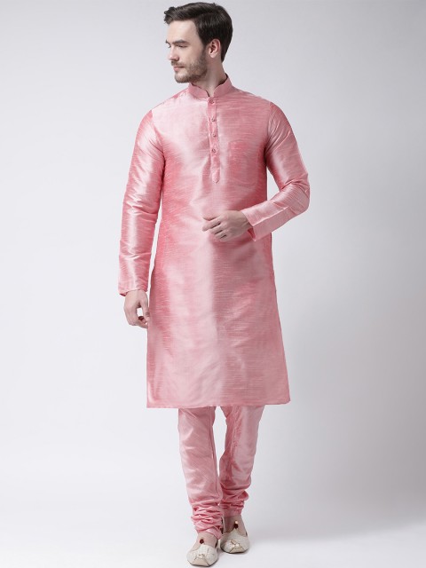 

SG LEMAN Men Pink Solid Kurta with Pyjamas