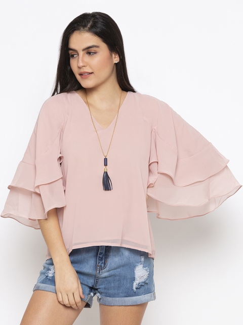 

Iti Women Pink Solid A-Line Top