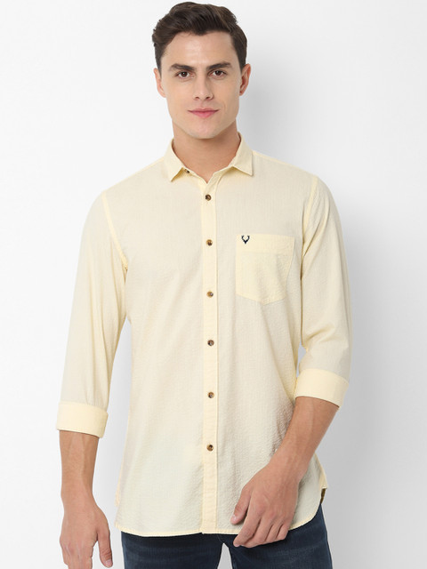 

Allen Solly Men Yellow Slim Fit Solid Casual Shirt