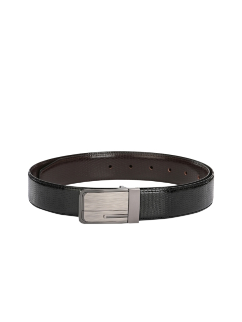 

Calvadoss Men Black & Brown Textured Reversible Belt