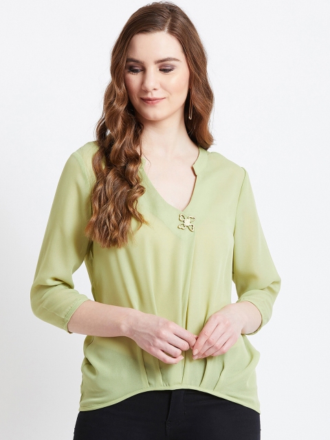 

AkaAyu Women Lime Green Solid Top