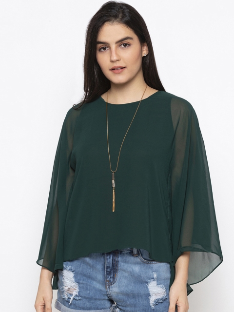 

Iti Women Green Solid A-Line Top