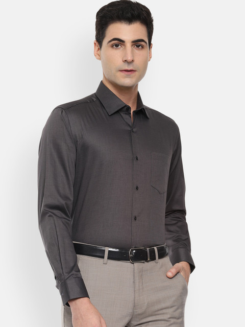 

Van Heusen Men Charcoal Grey Regular Fit Solid Formal Shirt