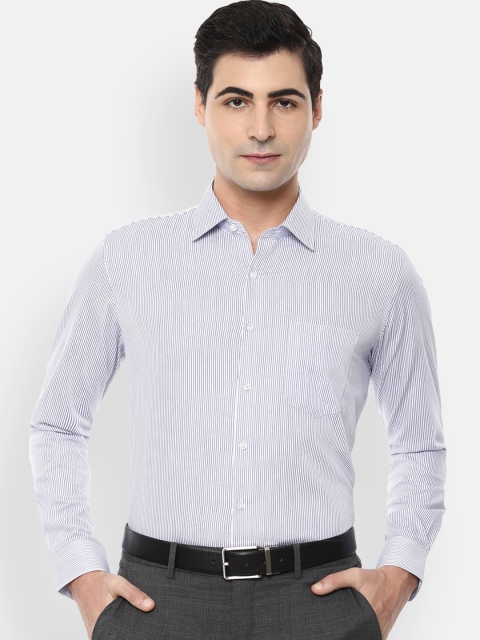 

Van Heusen Men White & Blue Slim Fit Striped Formal Shirt
