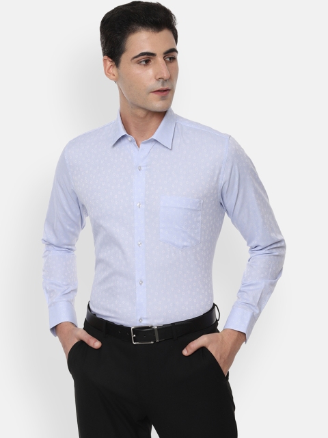 

Van Heusen Men Blue Slim Fit Self Design Formal Shirt