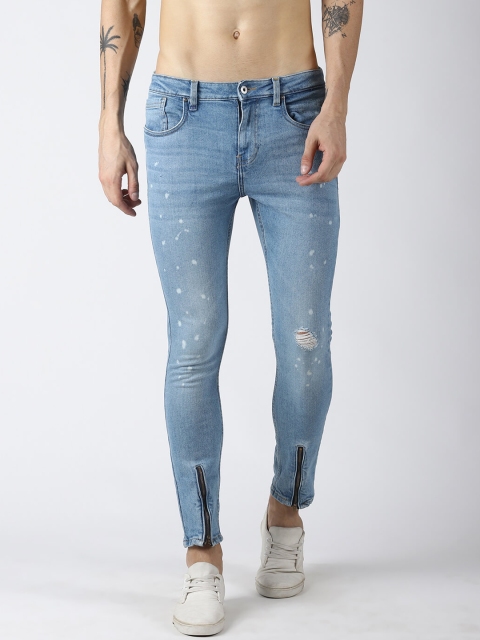 

Blue Saint Men Blue Slim Fit Mid-Rise Mildly Distressed Jeans