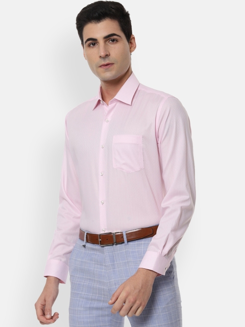 

Van Heusen Men Pink Regular Fit Self Design Formal Shirt