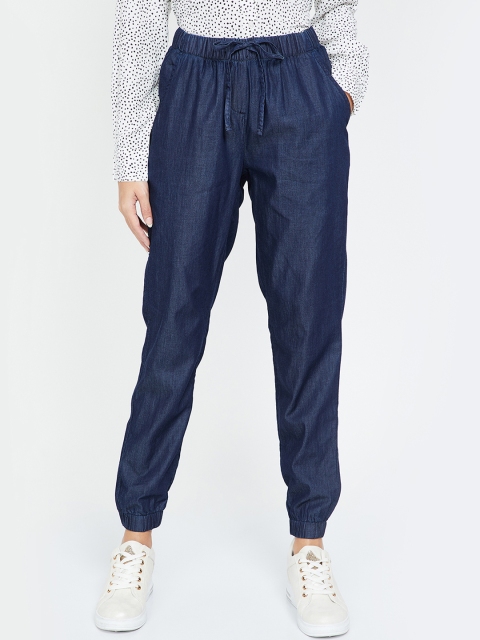 

Fame Forever by Lifestyle Women Navy Blue Jogger Mid-Rise Clean Look Jeans