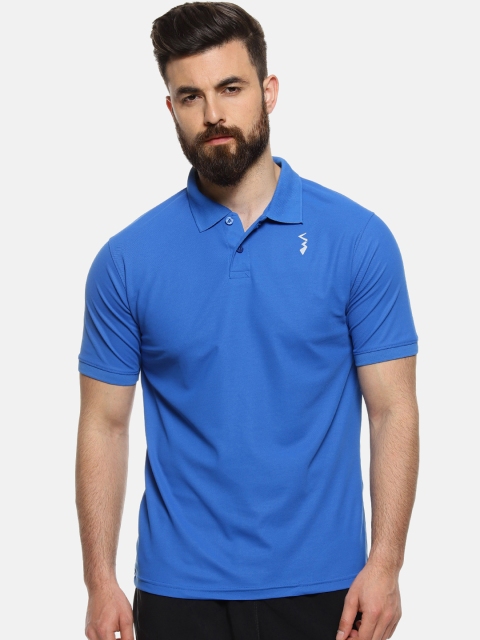 

Campus Sutra Men Blue Solid Polo Collar T-shirt